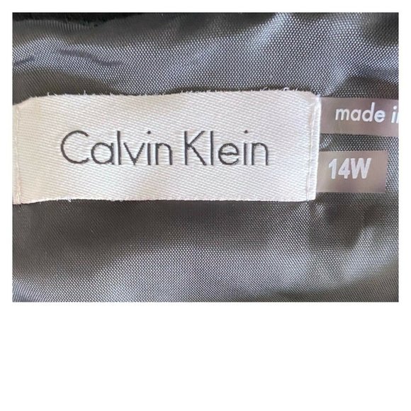 Calvin Klein Sleeveless Pearl Embellished Neckline Black Sheath Dress Size 14W - Picture 8 of 9